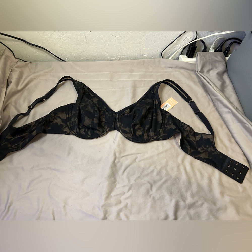 ThirdLove Black Unlined Foliage Lace Full Coverage Bra 40C